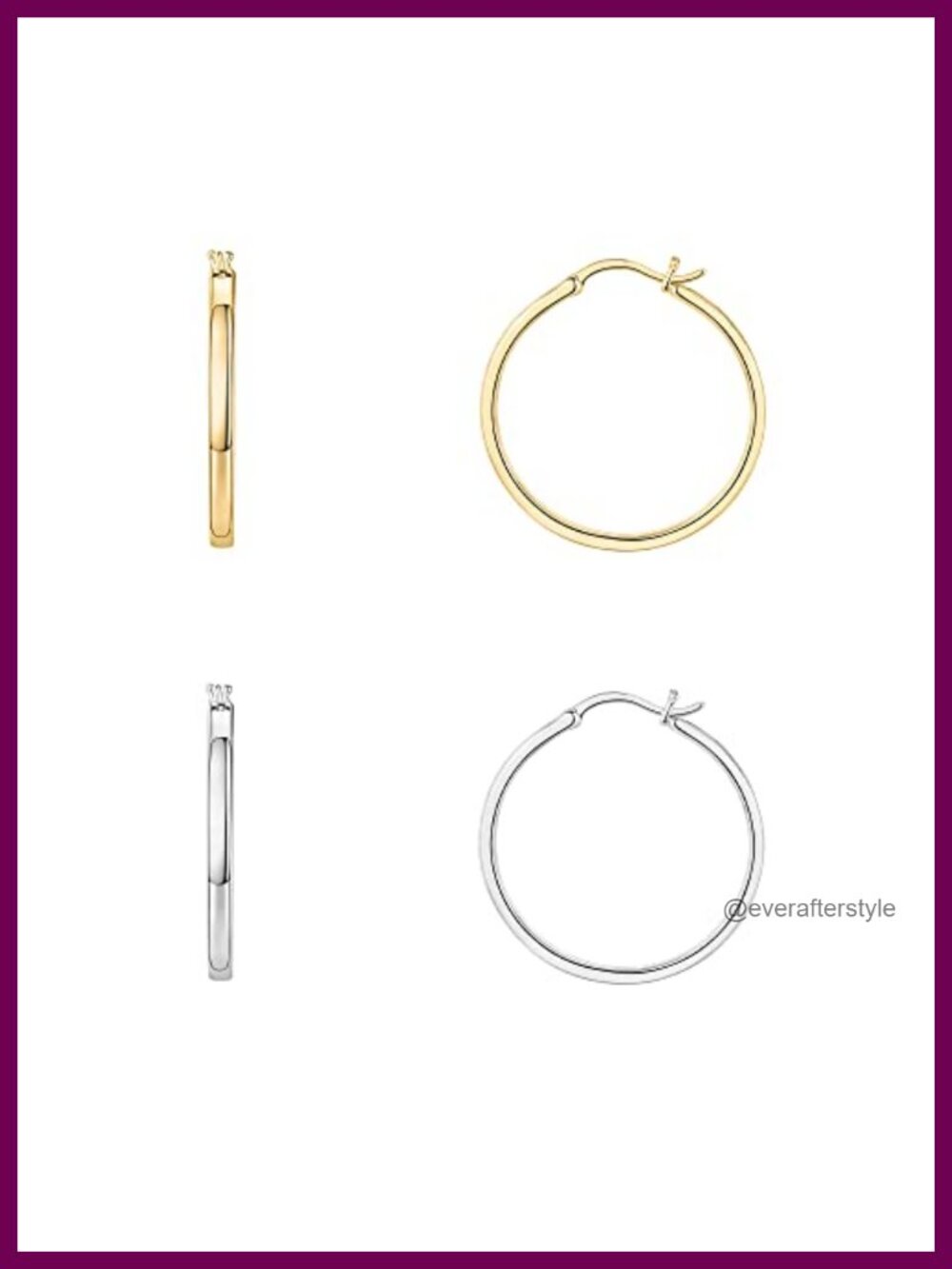 14K Gold Plated Lightweight Hoop Earrings for Women Hypoallergenic Chunky Hoops